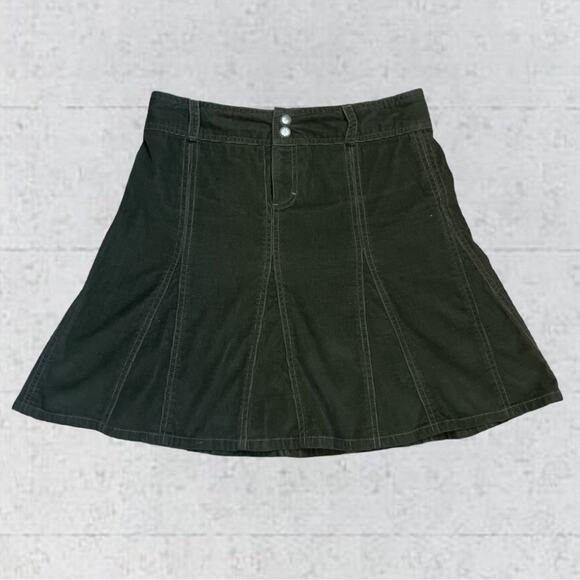 Athleta Whenever Corduroy Skirts Dark Green Size 2 Academia Preppy School Girl - Picture 1 of 11